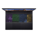 Nitro 5 15.6" FHD 144Hz Gaming Laptop i7-12700H 16GB 512GB RTX3050 W11H Obsidian Black (Refurbished) top view with RGB keyboard.
