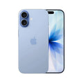 iPhone 17 (Brand New) - Front and back view of the new Apple smartphone in Mist Blue color.