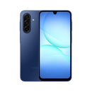 Galaxy A17 5G (Brand New) smartphone in blue color showcasing front and back design with triple camera setup.