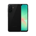 Galaxy A26 5G (Refurbished) smartphone front and back view, featuring black color and sleek design.
