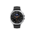 Galaxy Watch8 Classic 46mm LTE (Refurbished) displayed with a sleek black strap and a modern watch face.